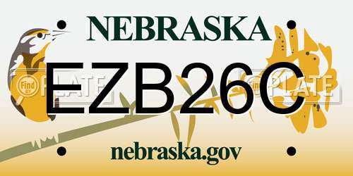 EZB26C Nebraska License Plate