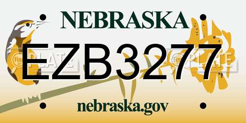 EZB3277 Nebraska License Plate