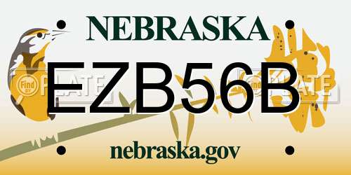 EZB56B Nebraska License Plate