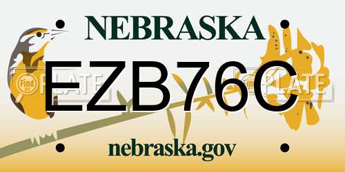 EZB76C Nebraska License Plate