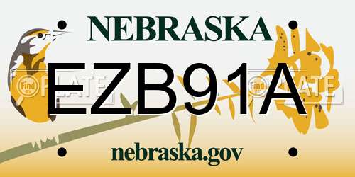EZB91A Nebraska License Plate
