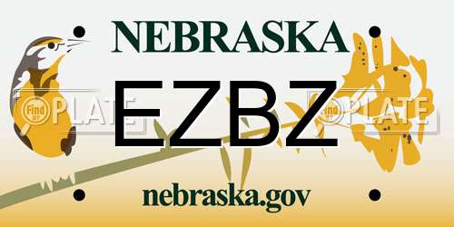 EZBZ Nebraska License Plate