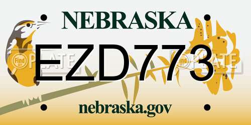 EZD773 Nebraska License Plate