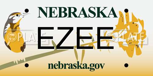 EZEE Nebraska License Plate