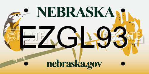EZGL93 Nebraska License Plate