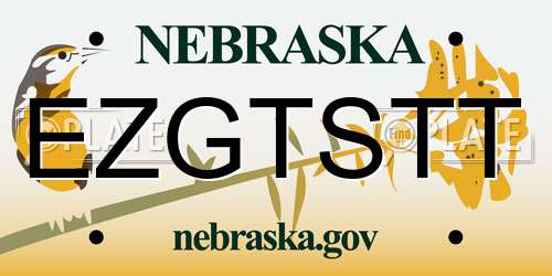 EZGTSTT Nebraska License Plate