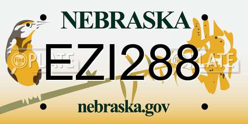 EZI288 Nebraska License Plate