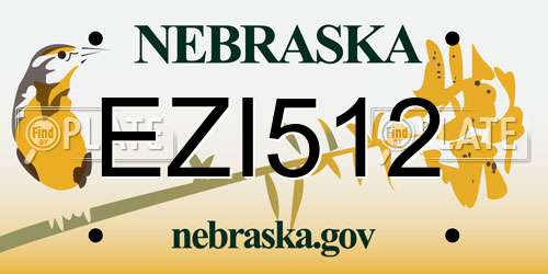 EZI512 Nebraska License Plate