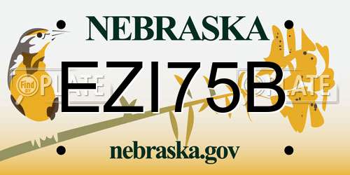 EZI75B Nebraska License Plate