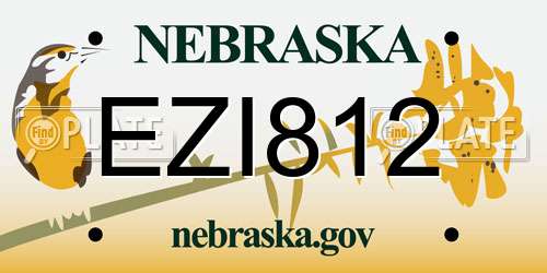 EZI812 Nebraska License Plate