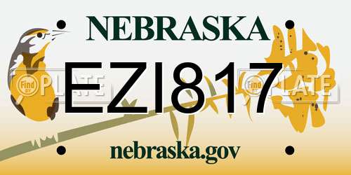 EZI817 Nebraska License Plate