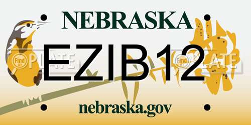 EZIB12 Nebraska License Plate