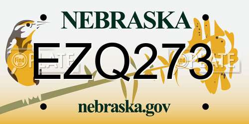 EZQ273 Nebraska License Plate