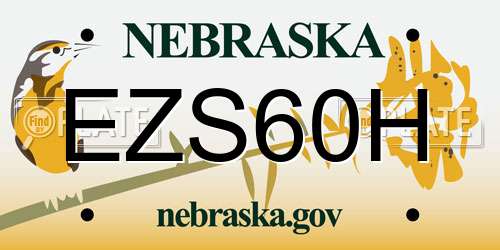 EZS60H Nebraska License Plate