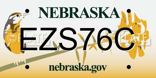 EZS76C Nebraska License Plate