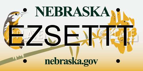 EZSETTT Nebraska License Plate