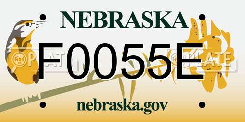 F0055E Nebraska License Plate
