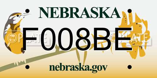 F008BE Nebraska License Plate