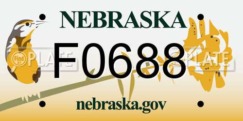 F0688 Nebraska License Plate