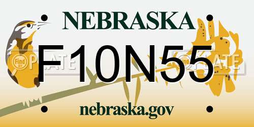 F10N55 Nebraska License Plate