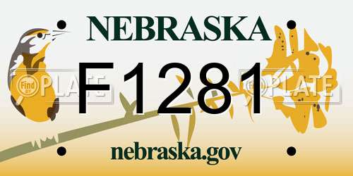F1281 Nebraska License Plate