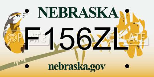 F156ZL Nebraska License Plate