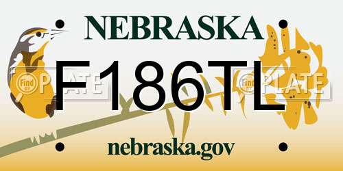 F186TL Nebraska License Plate