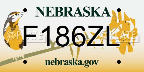 F186ZL Nebraska License Plate