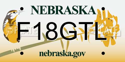 F18GTL Nebraska License Plate