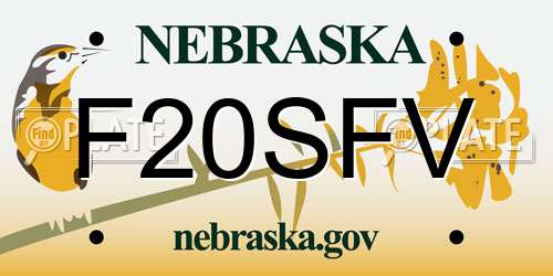 F20SFV Nebraska License Plate