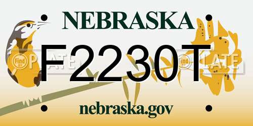 F2230T Nebraska License Plate