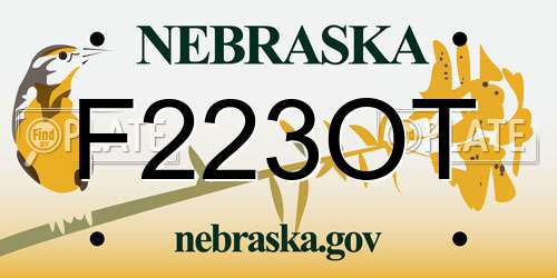 F223OT Nebraska License Plate
