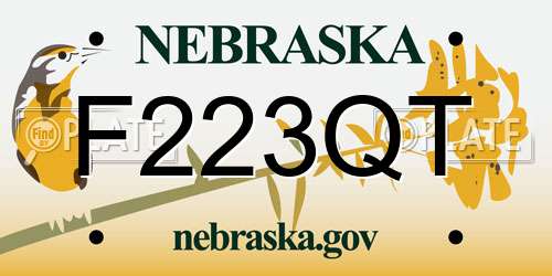 F223QT Nebraska License Plate