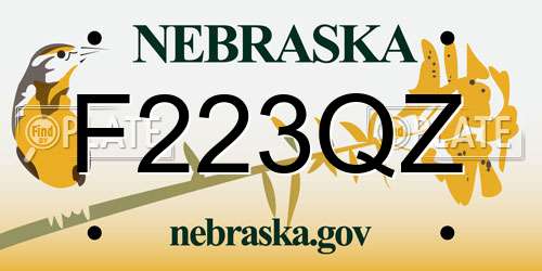 F223QZ Nebraska License Plate