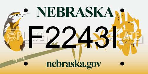 F2243I Nebraska License Plate