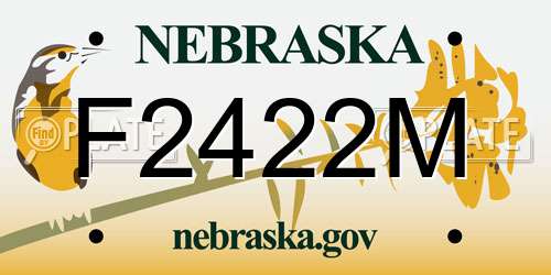 F2422M Nebraska License Plate