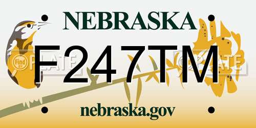 F247TM Nebraska License Plate