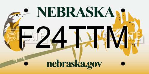 F24TTM Nebraska License Plate