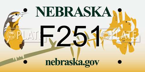 F251 Nebraska License Plate