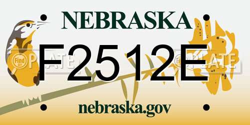 F2512E Nebraska License Plate