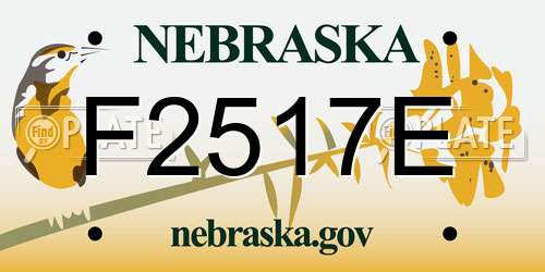 F2517E Nebraska License Plate