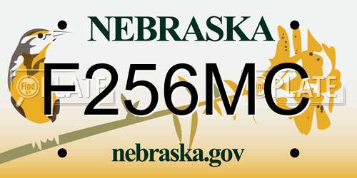 F256MC Nebraska License Plate