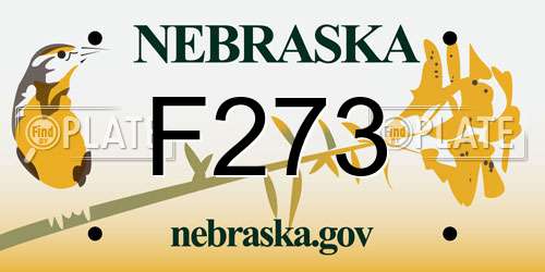 F273 Nebraska License Plate