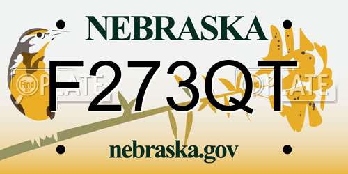 F273QT Nebraska License Plate
