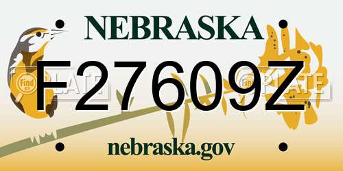 F27609Z Nebraska License Plate