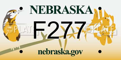 F277 Nebraska License Plate