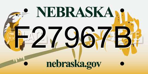 F27967B Nebraska License Plate