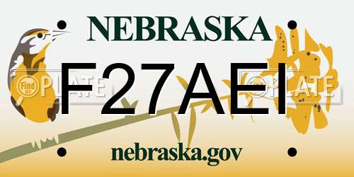 F27AEI Nebraska License Plate