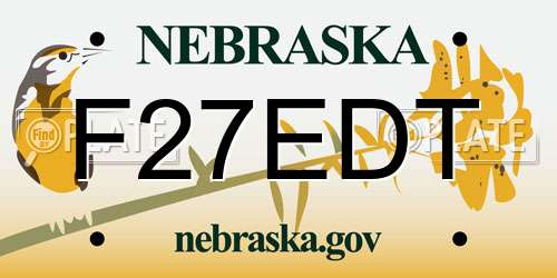 F27EDT Nebraska License Plate