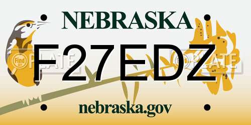 F27EDZ Nebraska License Plate